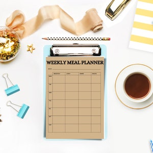 Afdrukbare wekelijkse maaltijdplanner - digitale download