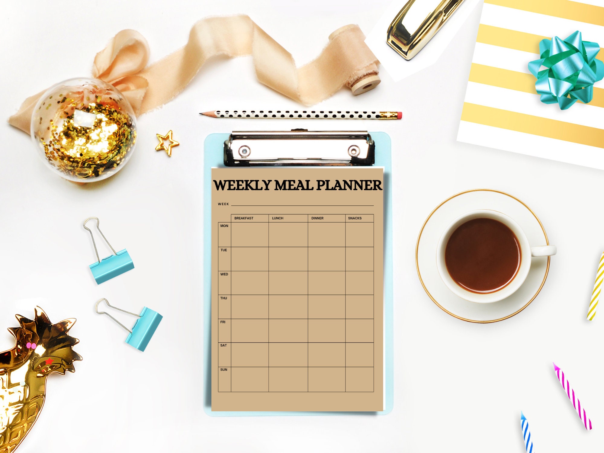 Printable Weekly Meal Planner - Digital Download - Etsy