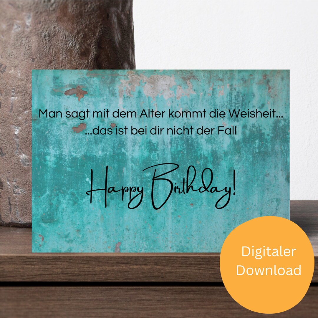 Lustige Geschenkkarte Zum Geburtstag Mit Dem Alter Kommt Die Etsy