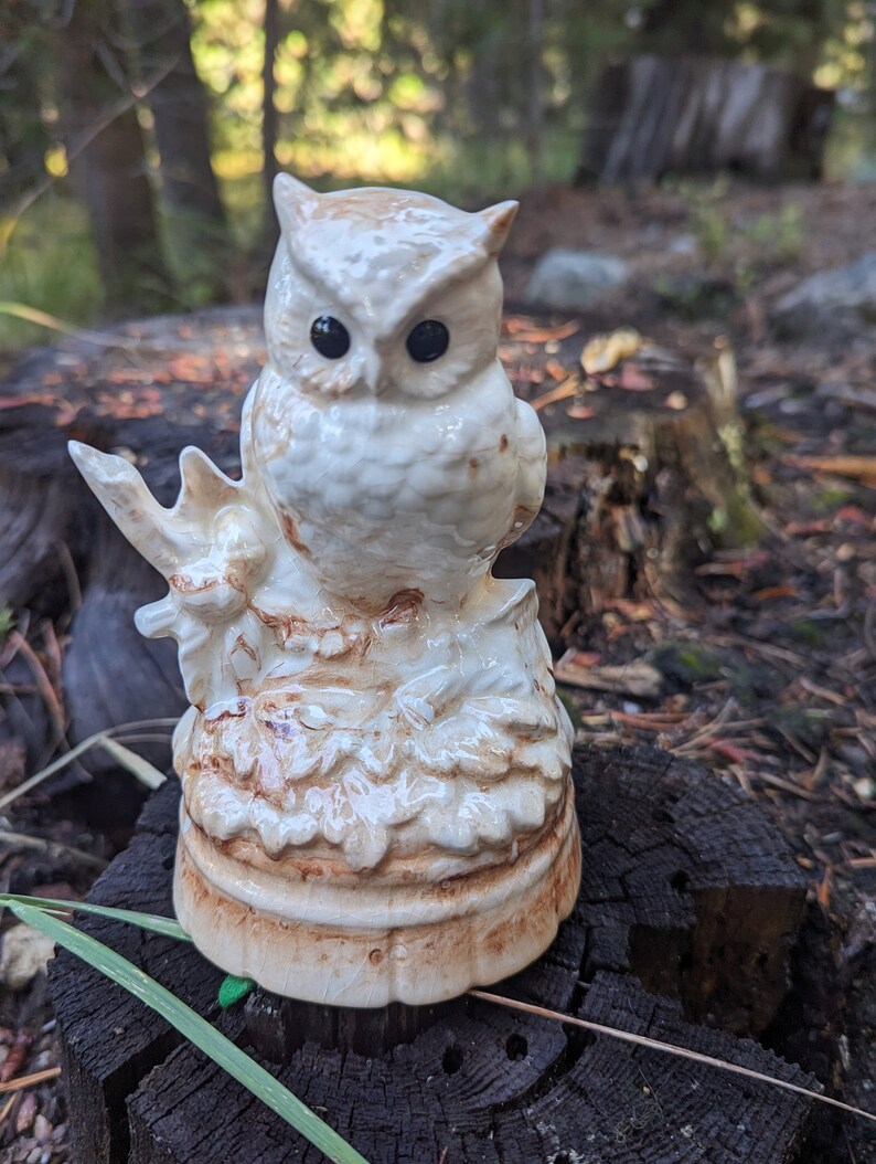 Vintage Sitka Alaska Clay Pottery Owl Figurine Etsy