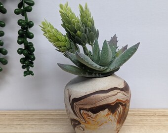 Small vintage Nemadji pottery bud vase