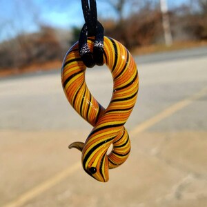 Glass Snake Charms - Necklace Pendants - Halloween - Autumn Colorway