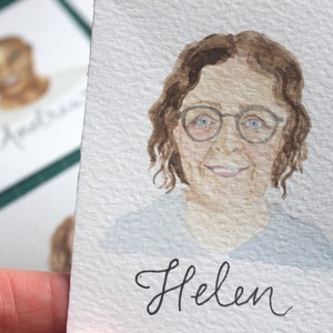 Portrait Illustration Tischkarten, A7 personalisierte Aquarelle für Tischdekorationen; Hochzeitsgeschenk, Firmenevents, Weihnachten - Andenken!