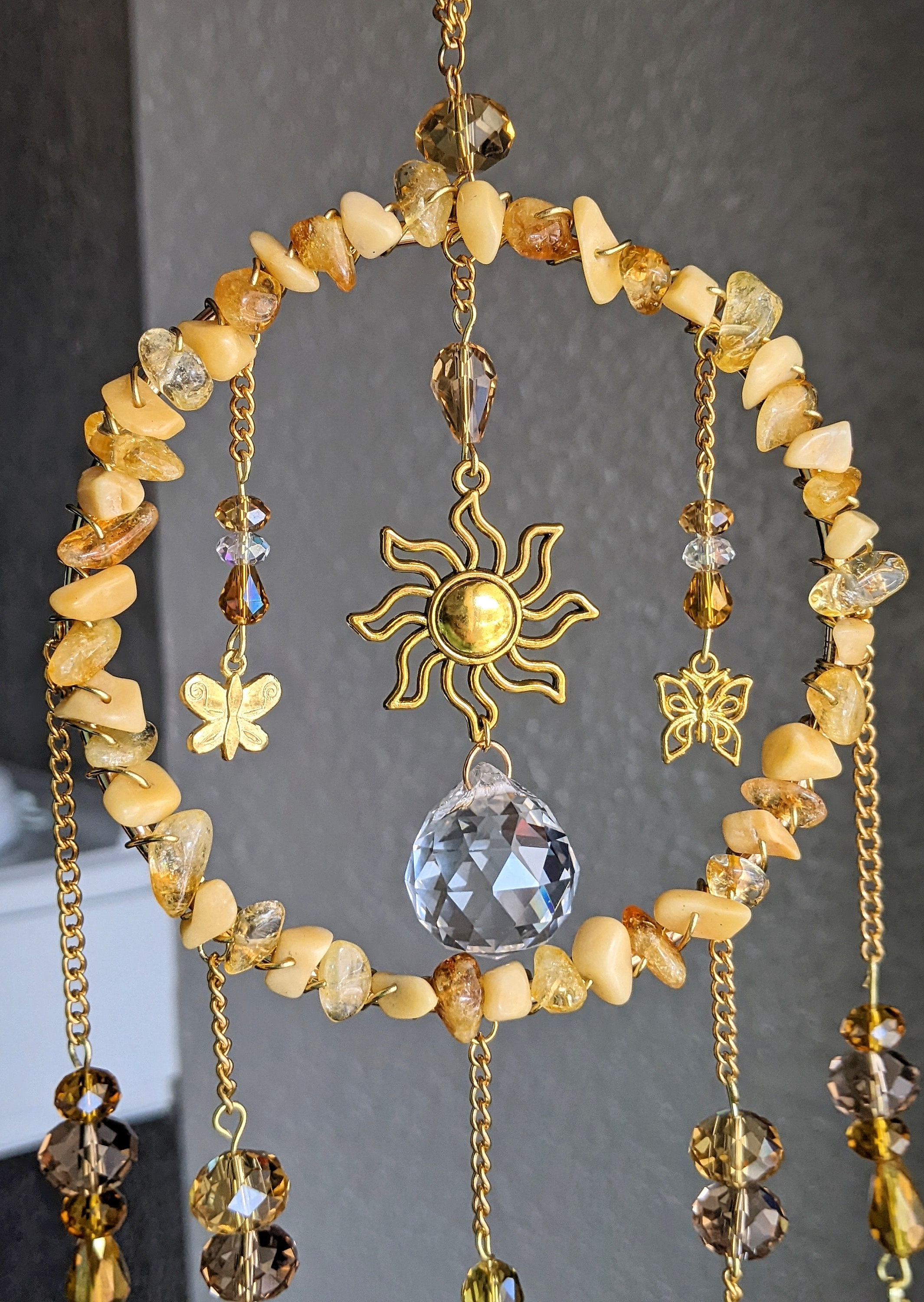 Citrine Suncatcher Butterfly Suncatcher Yellow Suncatcher Etsy