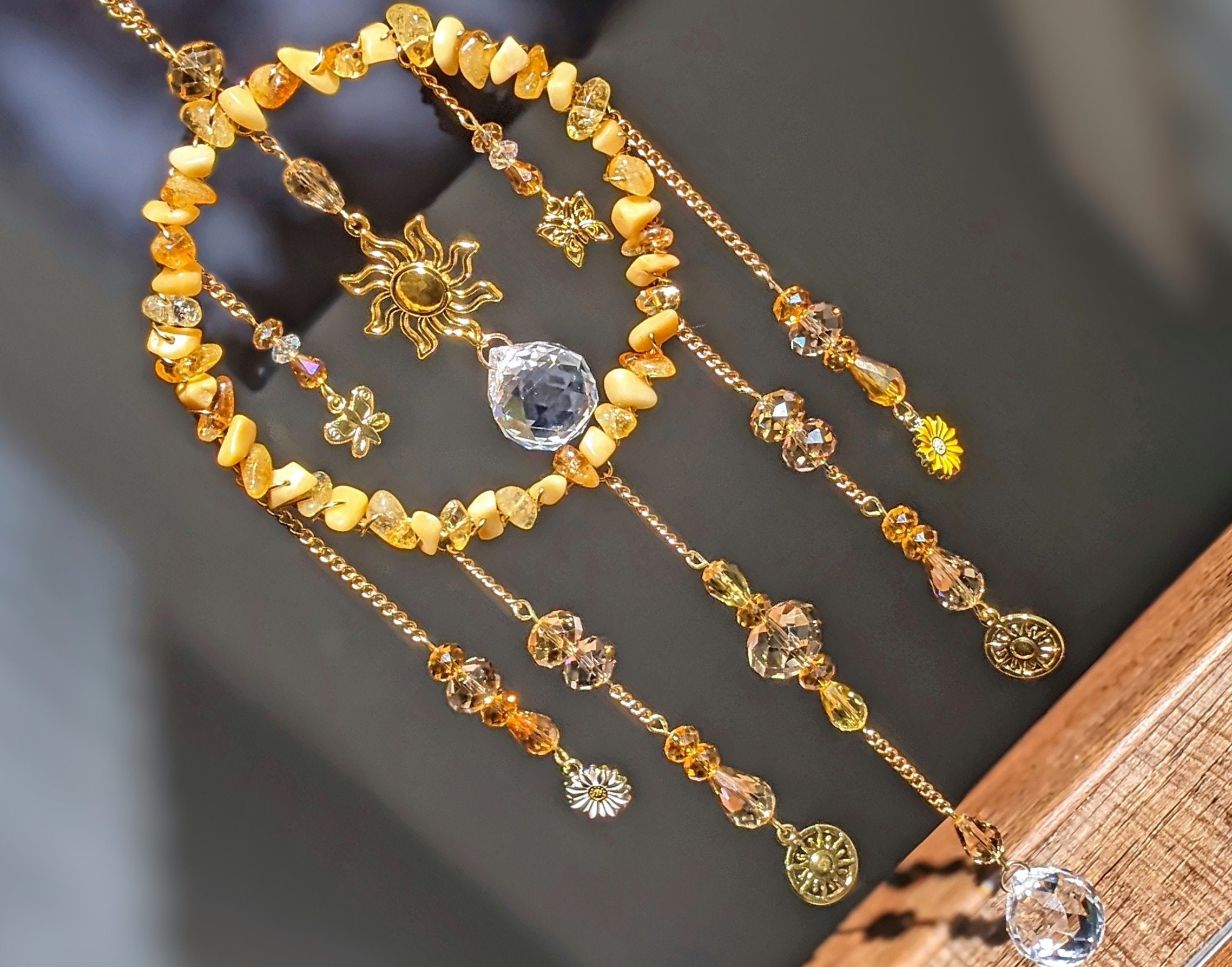 Citrine Suncatcher Butterfly Suncatcher Yellow Suncatcher Etsy