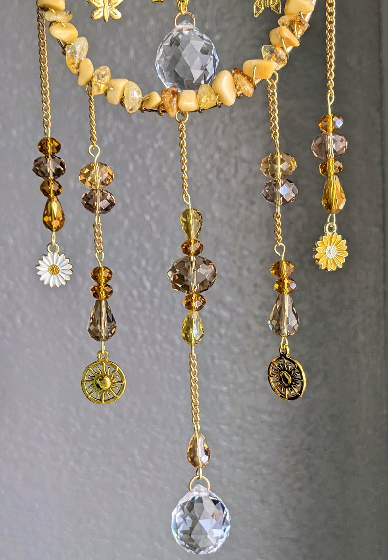 Citrine Suncatcher Butterfly Suncatcher Yellow Suncatcher Etsy