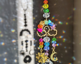 Rainbow Car Charm Pride Rainbow Suncatcher Rainbow Sun Catcher for Car Accessories Rear View Mirror Hanging Rainbow Decor For Car Mirror