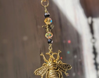 Honey Bee Keychain Backpack Bee Accessories Purse Keychain Honey Bee Purse Tag Bees Protector Pollinators Bee Gift for Bee Lover Bee Charms