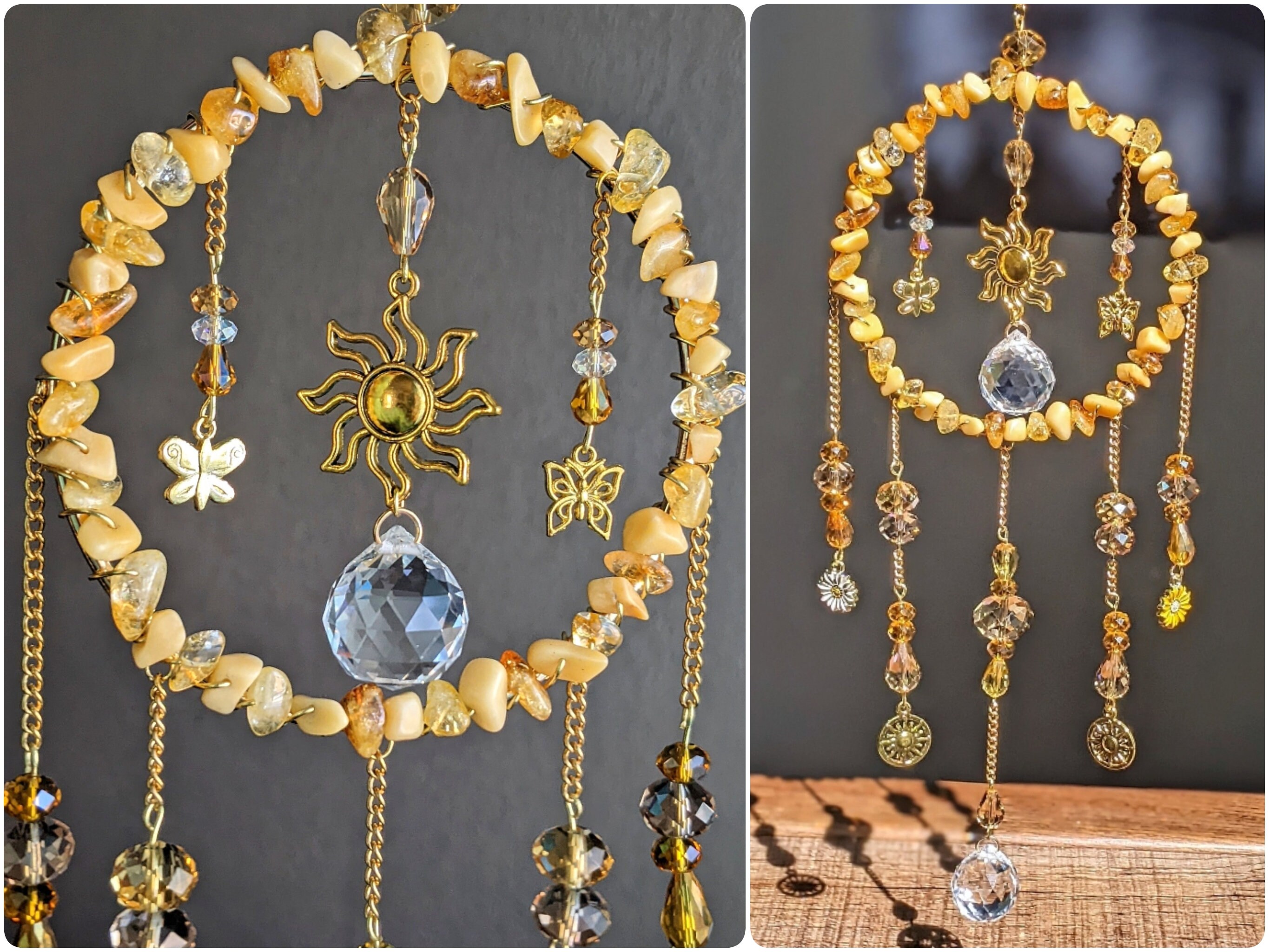 Citrine Suncatcher Butterfly Suncatcher Yellow Suncatcher Etsy