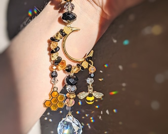 Bee Suncatcher Car Decor Honey Bee Decor Bee Sun Catcher Citrine Suncatcher Bee Rear View Mirror Car Bee Gift For Her Birthday Bee Car Charm