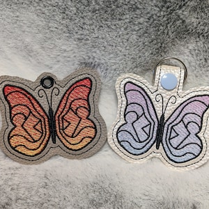 Butterfly Eyelet and Snap Tab Machine Embroidery In The Hoop Instant DIGITAL DOWNLOAD ITH