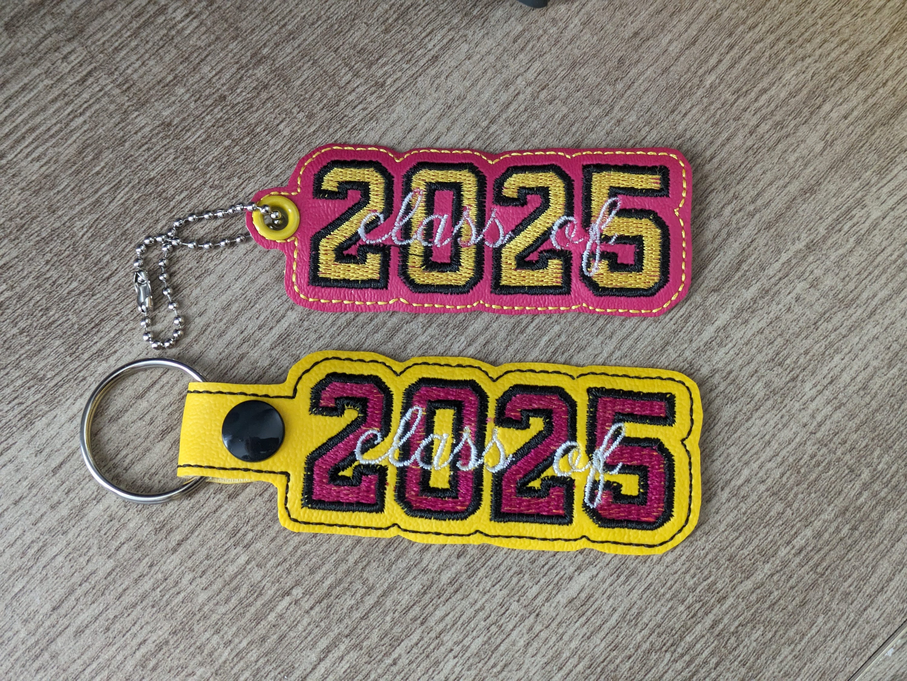 Class of 2025 Keychain and Snap Tab Machine Embroidery in the Hoop