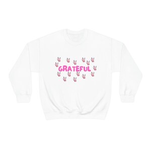 Grateful Sweater with Butterflies - Unisex Heavy Blend Crewneck Sweatshirt