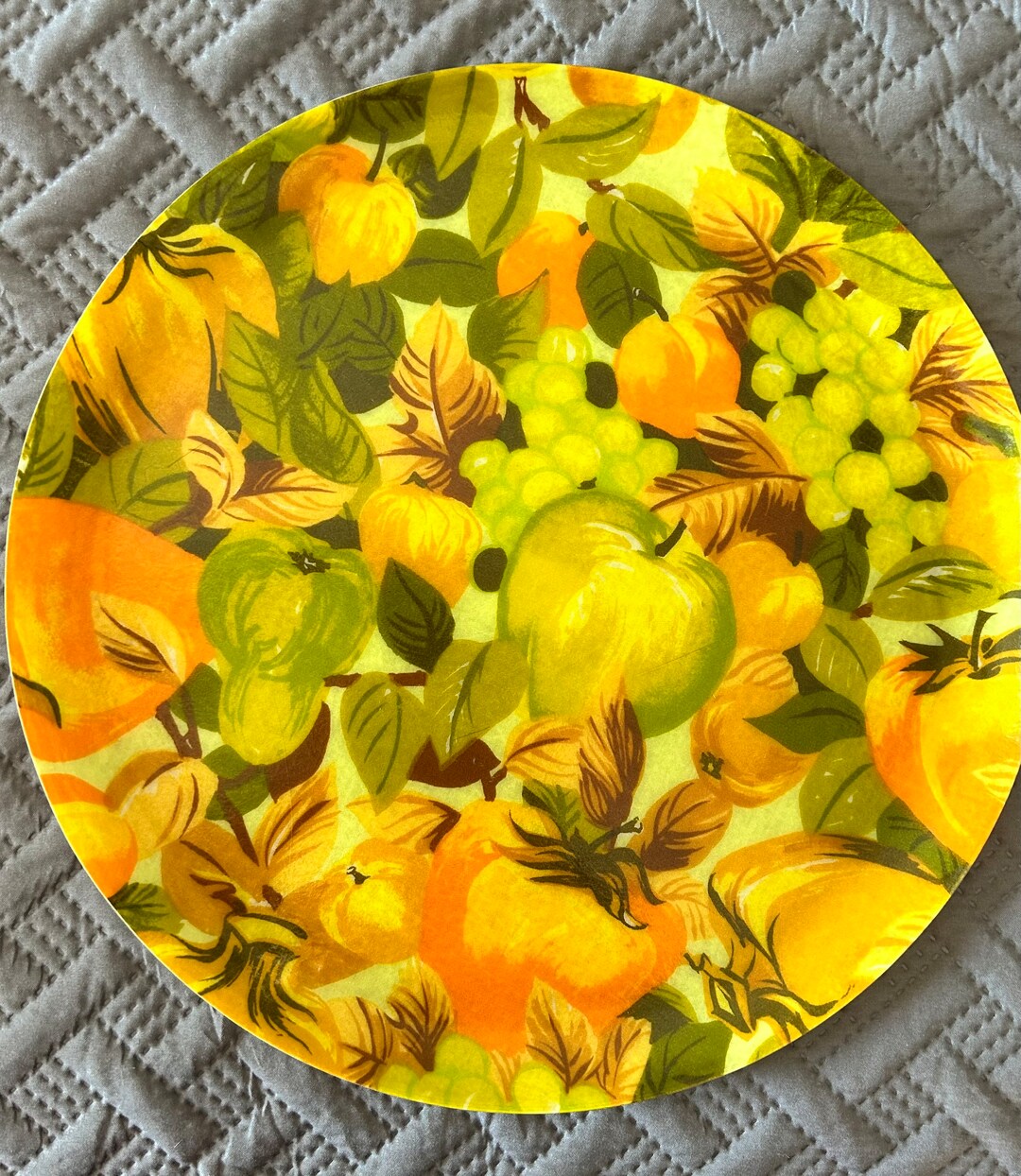 Vintage Fiberglass Fruit Scene Serving Tray Etsy