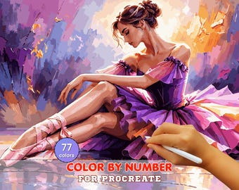 Graceful Ballerina Paint by Number for Procreate – Ballet Art | Digital Download