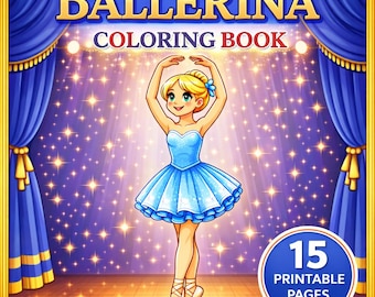 バレリーナのぬり絵（印刷可能） - 子供向けのかわいいバレエダンサーのぬり絵、15ページ、PDFですぐにダウンロード