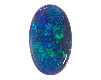 Black Opal Gemstone Oval Cabochon 1.53 Carat Lightning Ridge Australia