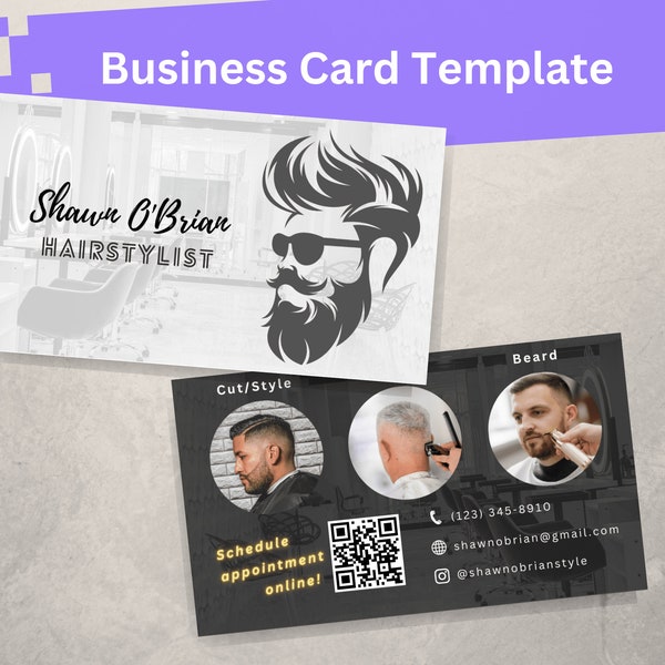 Barber Business Card Etsy