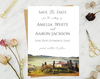 Italy Save The Date Template, Digital Download, Tuscany Save the Date invitation, Cheap Save the Date, italian wedding