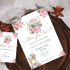 Tea party Invitation, Tea Birthday Invitation, Tea Party for Any Age , Instant Download