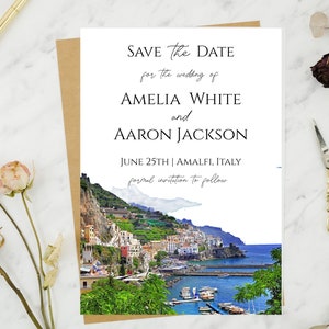 Italy Save The Date Template, Digital Download, Amalfi coast Save the Date invitation, Cheap Save the Date, italian wedding