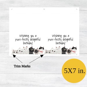 Carte d'anniversaire imprimable Carte d'anniversaire imprimable Cartes d'anniversaire numériques Cartes imprimables joyeux anniversaire pour amoureux des chats Carte d'anniversaire image 2