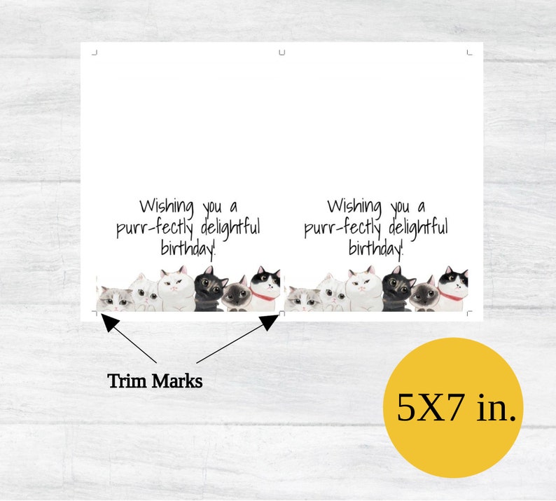 Carte d'anniversaire imprimable Carte d'anniversaire imprimable Cartes d'anniversaire numériques Cartes imprimables joyeux anniversaire pour amoureux des chats Carte d'anniversaire image 2