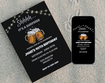 40th birthday invitation digital download for Any Age, 40th birthday invitation, 40th beer party, Adult party invite