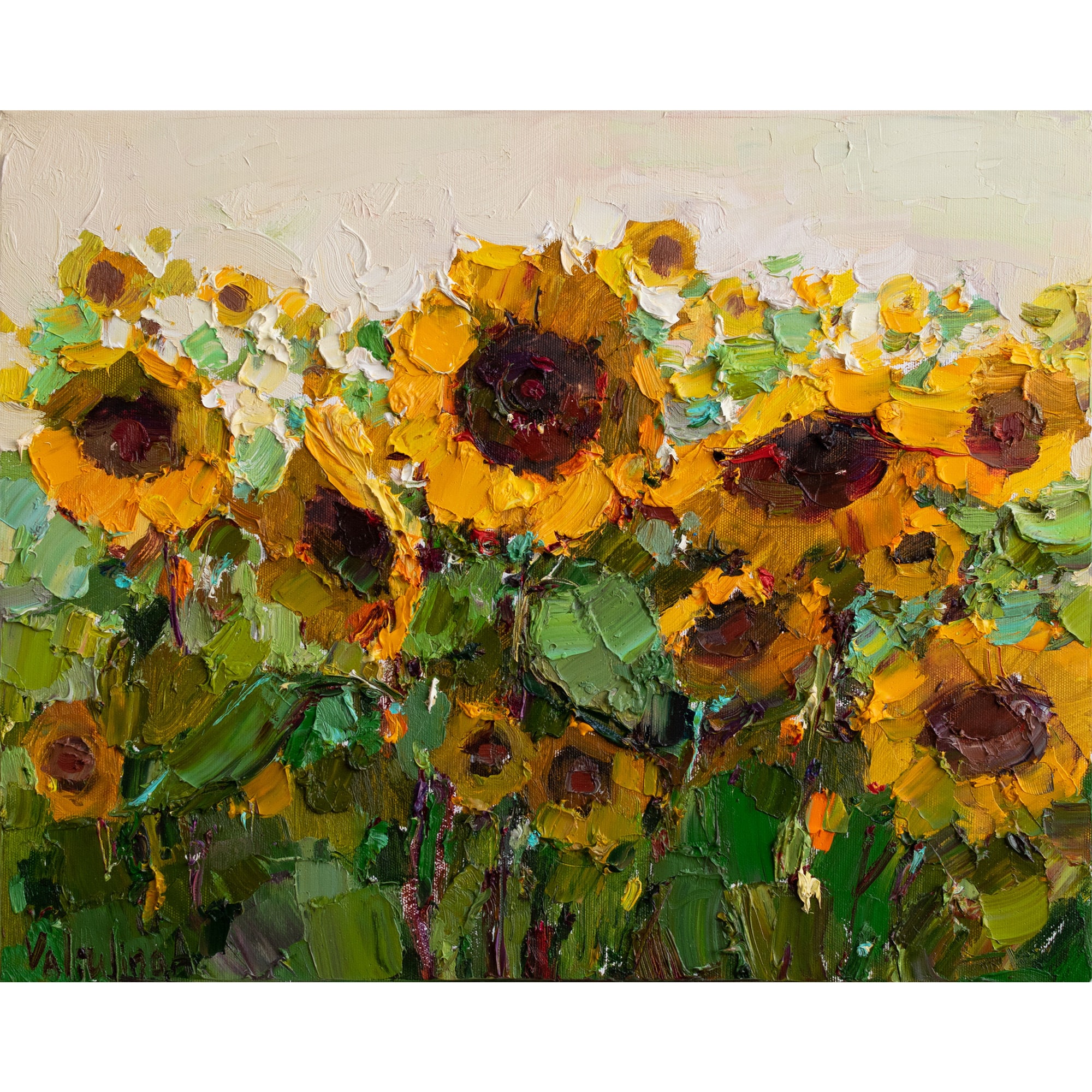 Sunflower Oil Painting, Impasto Floral Art on Canvas, Valiulina - Etsy