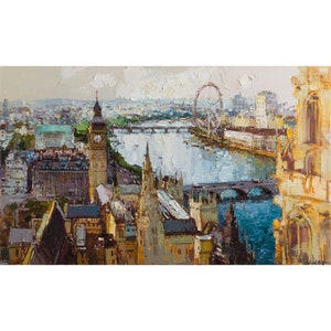 London - Original oil painting on canvas Impasto art by Anastasiya Valiulina