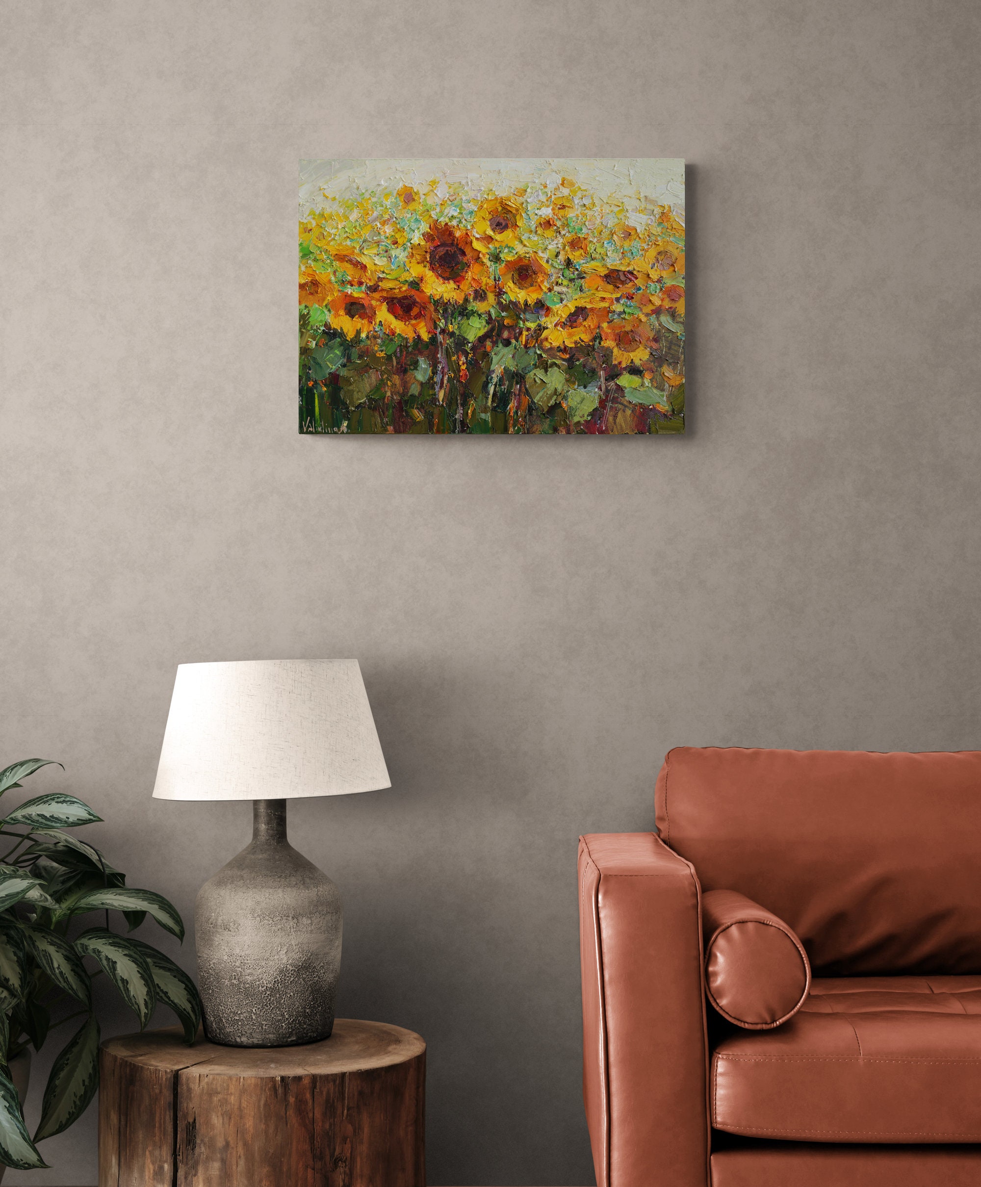 Sunflowers - Floral Oil Painting Original Impasto Painting Flowers ...