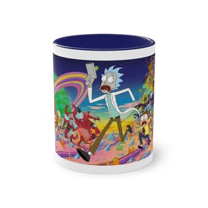 Rick and Morty Two-Tone Coffee Mug, 11oz. Rick & Morty Dark Blue and White