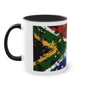 Springboks Rugby Supporter Two-Tone Coffee Mug, 11oz. South Africa Rugby Mug.