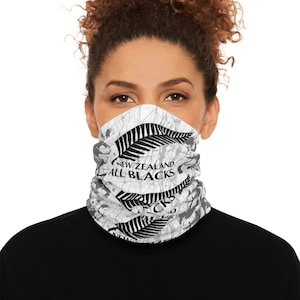 All Blacks Rugby Tube Scarf with allover print design. Unique New Zealand Rugby Maori Design
