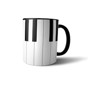 Piano Mug with black color Inside. Musicians, Pianist and music lovers