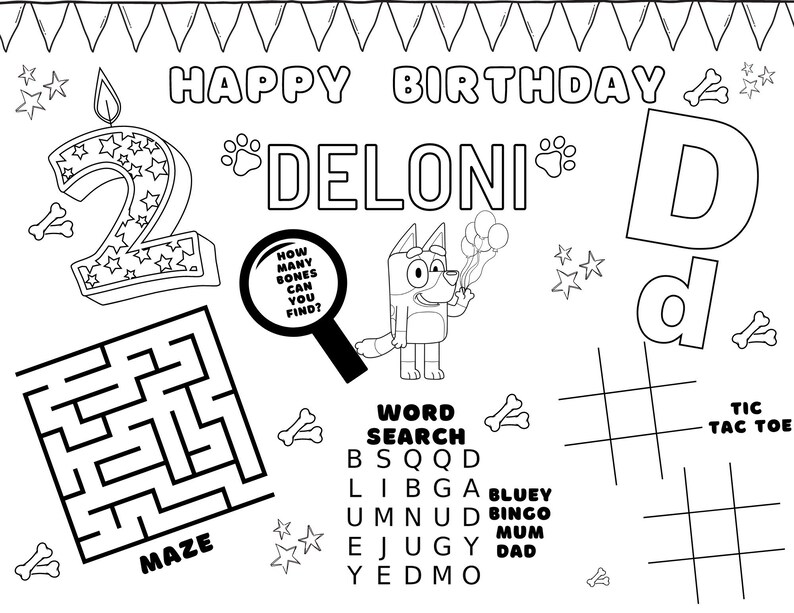 Bluey Activity Sheet Etsy