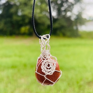Goldstone pendant necklace set