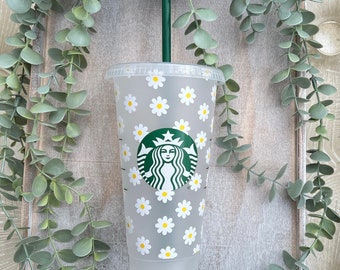 Starbucks Becher Daisy | Cold Cup | Reusable | Blume | Floral | Gänseblümchen Trinkbecher | 24 oz.