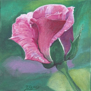 Hand Painted Rose Print on Canvas | Wallart | Valentine&#39;s Day Gift