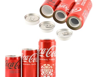 Secret Stash Can Safe 3x Coca Cola - Original Gift Set Diversion Secure Storage Valuables Hidden Compartment Home Security