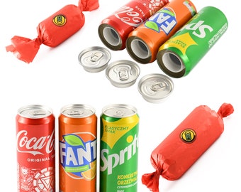 Secret Stash Can Safe 3x Coca Cola / Fanta / Sprite - Hidden Compartment Valuables Jewelry Cash