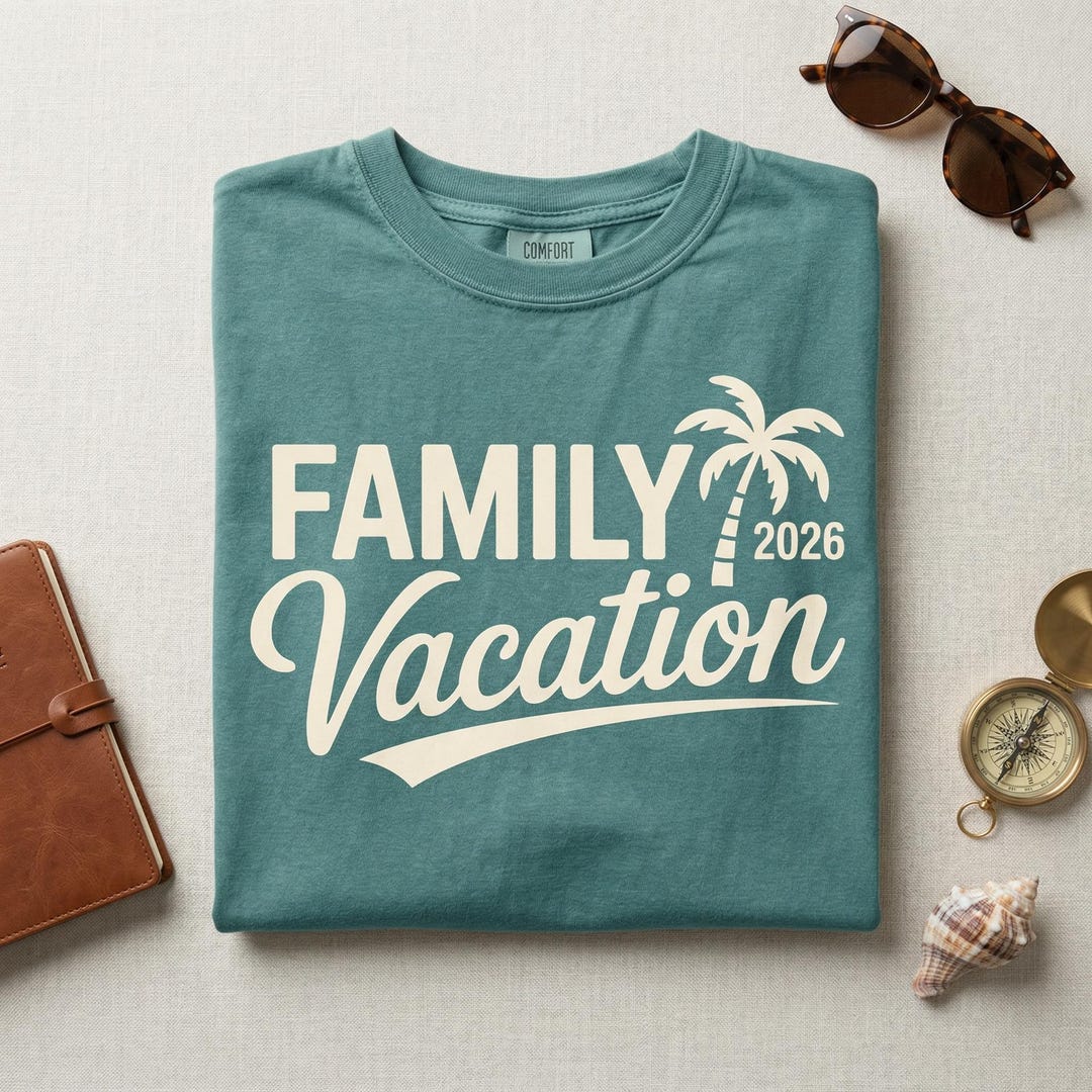 Custom Family Vacation 2026 Shirt, Retro Tropical Beach Trip Tee ...