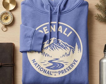 Custom Denali National Park Hoodie – Vintage Alaska Wilderness Pullover