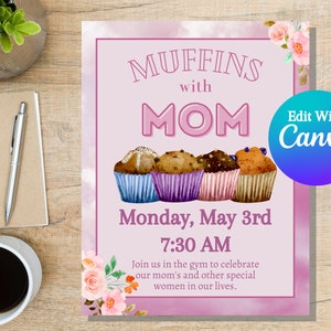 Muffins mit Mom Flyer bearbeitbare Vorlage | Zapfwellenform