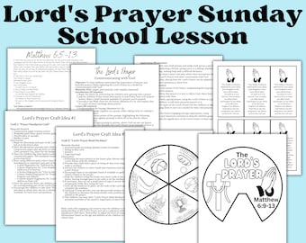 Lord's Prayer Lesson Plan For Children | Sunday School Worksheets | Church Printable