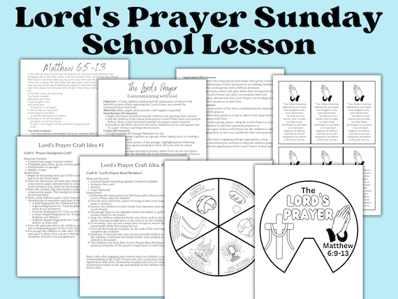 Lord's Prayer Lesson Plan For Children | Sunday School Worksheets | Church Printable