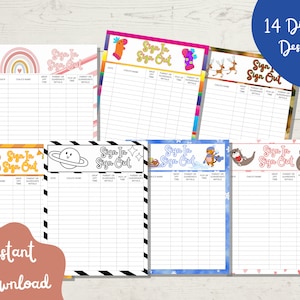 Sign In and Out Form For Daycare, School, Childcare, Preschool Sign In Sheet | Daycare Forms | Daycare Printable