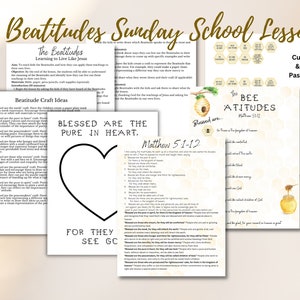 Beatitudes Lesson Plan For Children | Sunday School Worksheets | Church Printables