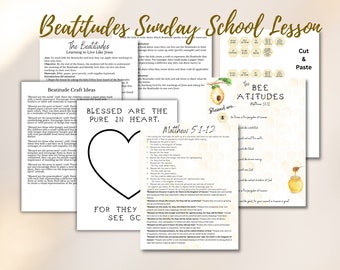 Beatitudes Lesson Plan For Children | Sunday School Worksheets | Church Printables