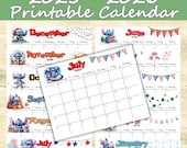 Stitch 2025-2026 Calendar | Printable Calendar | Editable Calendar